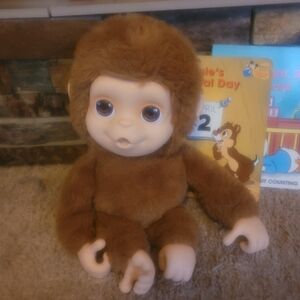 Little Live Pets Interactive Monkey Includes 2 Disney Books- Bottle Not Included